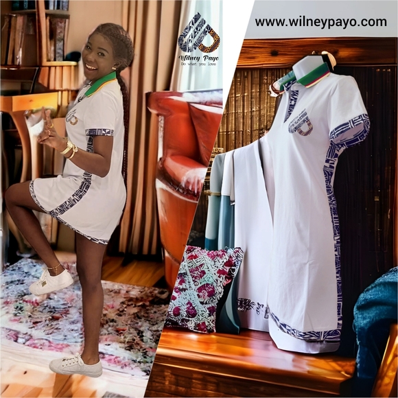 Wilney Payo Ndop pattern Stretch cotton polo dress - Picture 2 of 6